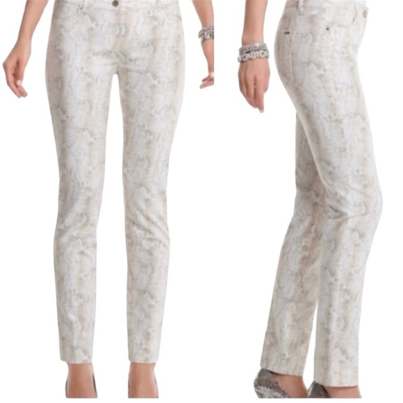 🌺WHBM Python Print Skinny Pants Size 2R🌺 - Picture 1 of 8